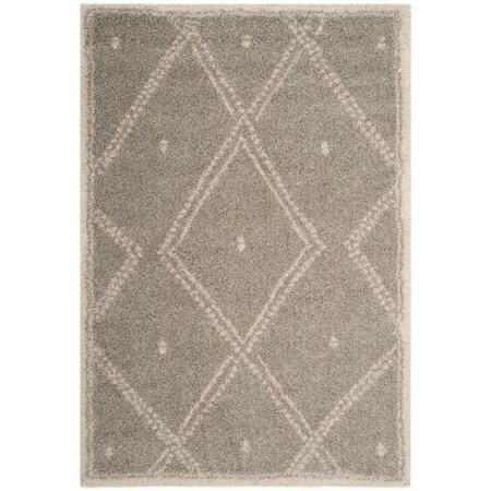 Safavieh 4 x 6 ft. Arizona Shag Power Loomed Rug, Small Rectangle - Grey and Ivory ASG748D-4